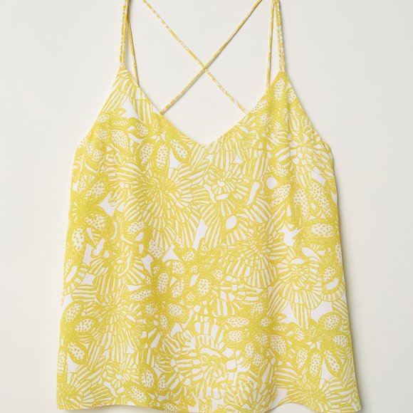 H&M Tops - H&M Women' floral yellow white tank top blouse